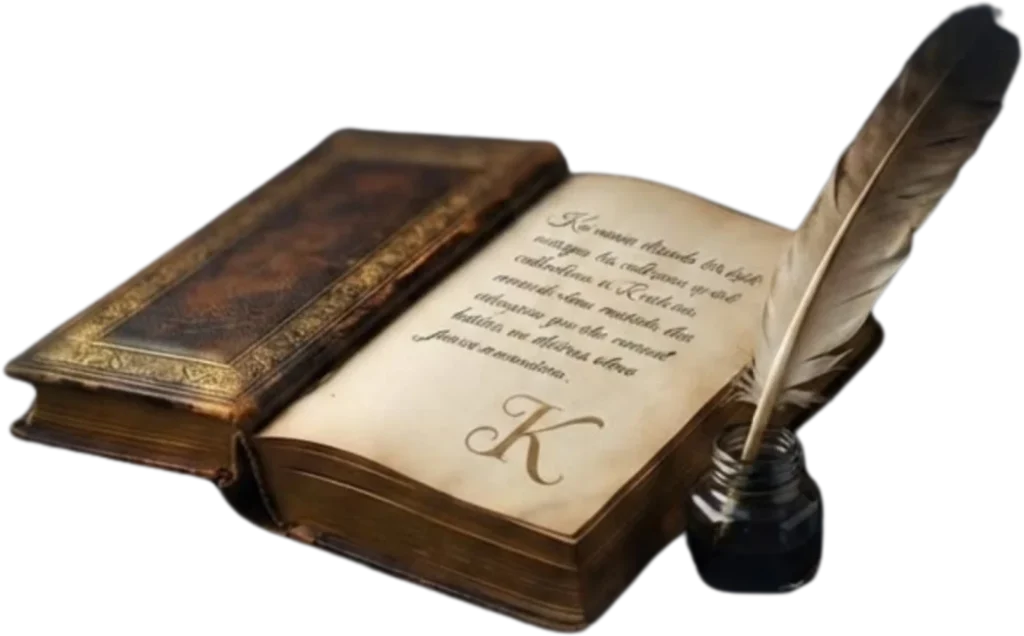 Antika kitap ve tüy kalem